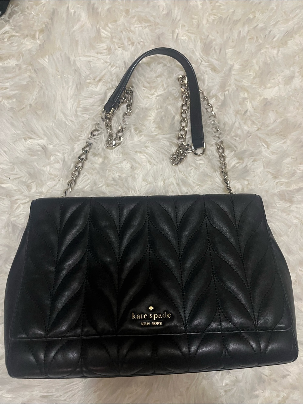 kate spade Black Quilted Leather Chain-Handle Shoulder Bag